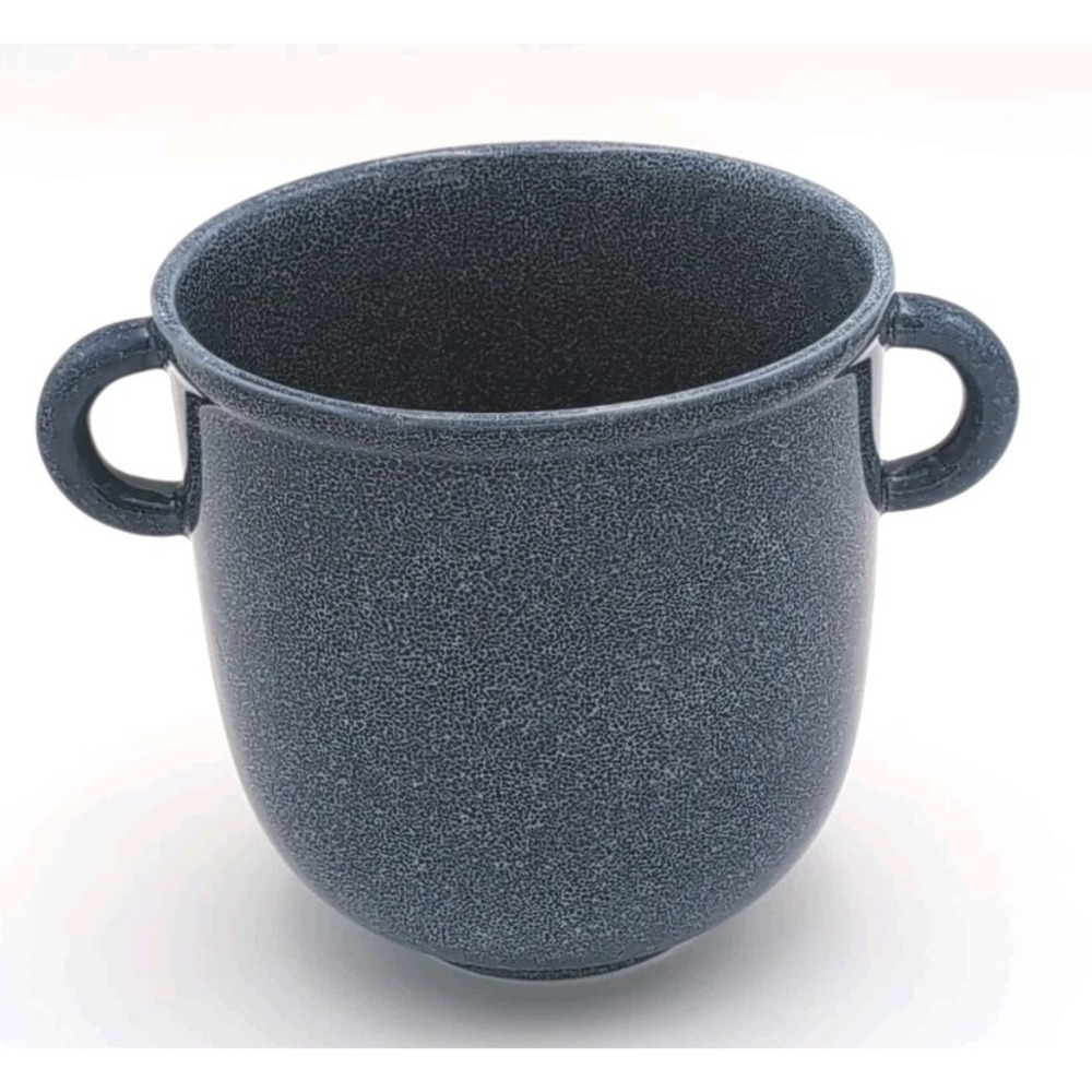 Ceramic Planter Pot Blue Speckled With Handles New